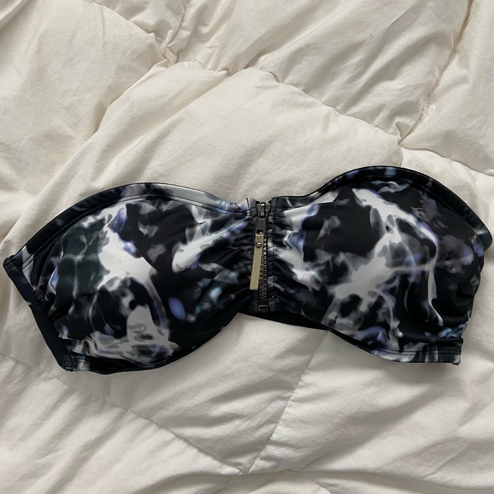 H&M Zip Up Bandeau Swim Top